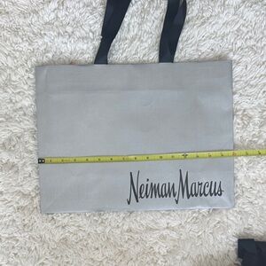 Neiman Marcus Silver Tote with Black Handles